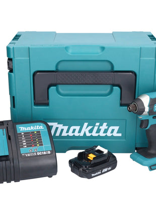 Makita DTD 152 SY1J Atornillador de impacto inalámbrico 18 V 165 Nm 1/4" + 1x batería 1,5 Ah + cargador + Makpac