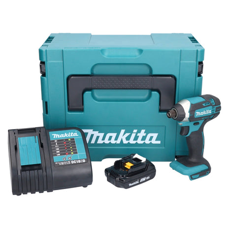 Makita DTD 152 SY1J Atornillador de impacto inalámbrico 18 V 165 Nm 1/4" + 1x batería 1,5 Ah + cargador + Makpac