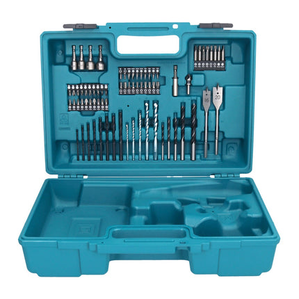 Makita DDF 484 RF1X1 taladro atornillador inalámbrico 18 V 54 Nm + 1x batería 3,0 Ah + cargador + set de accesorios 74 piezas + estuche