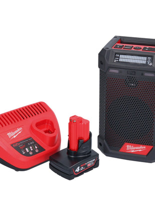 Milwaukee M12 RCDAB+-0 Batterie Radio DAB+ 12V + 1x Batterie 4.0Ah + Chargeur