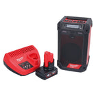 Milwaukee M12 RCDAB+-0 Batterie Radio DAB+ 12V + 1x Batterie 4.0Ah + Chargeur