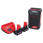 Milwaukee M12 RCDAB+-402 radio batería DAB+ 12 V + 2x baterías 4.0 Ah + cargador