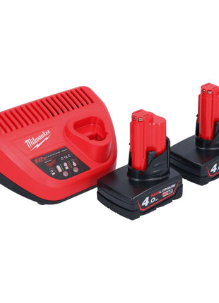 Milwaukee M12 RCDAB+-402 Radio chargeur DAB+ sans fil 12V + 2x Batteries 4.0Ah + Chargeur