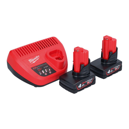 Milwaukee M12 RCDAB+-402 radio batería DAB+ 12 V + 2x baterías 4.0 Ah + cargador