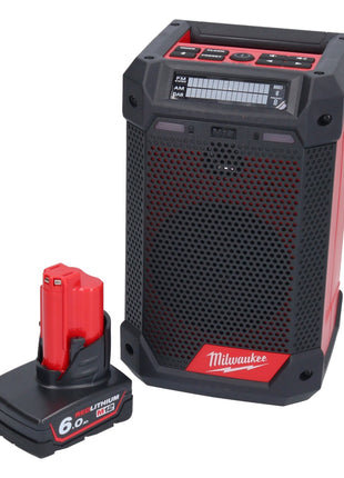 Milwaukee M12 RCDAB+-601 Radio à batterie DAB+ 12 V + 1x batterie 6,0 Ah - sans chargeur