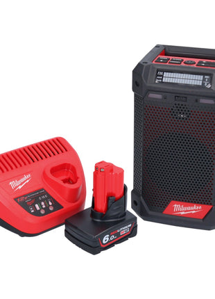 Milwaukee M12 RCDAB+-601 radio à batterie DAB+ 12 V + 1x batterie 6,0 Ah + chargeur