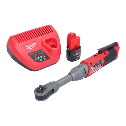 Milwaukee M12 FIR38LR-301 batería de trinquete larga 12 V 75 Nm 3/8" 1/4" + 1x batería 3.0 Ah + cargador