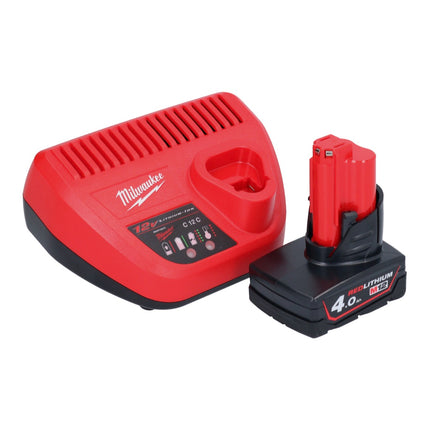 Milwaukee M12 FIR38LR-401 batería de trinquete larga 12 V 75 Nm 3/8" 1/4" + 1x batería 4,0 Ah + cargador