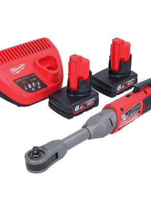 Milwaukee M12 FIR38LR-602 carraca a batería larga 12 V 75 Nm 3/8" + 2x batería 6,0 Ah + cargador