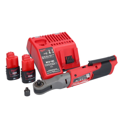 Cliquet à batterie Milwaukee M12 FIR38-302 12 V 75 Nm 3/8" 1/4" + 2x batterie 3,0 Ah + chargeur