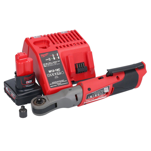 Milwaukee M12 FIR38-401 Cordless Sub Compact Ratchet 12V 75Nm 3/8" 1/4" + 1x Battery 4.0Ah + Charger