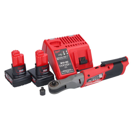 Milwaukee M12 FIR38-602 carraca a batería 12 V 75 Nm 3/8" 1/4" + 2x batería 6,0 Ah + cargador