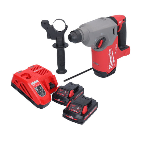 Taladro percutor a batería Milwaukee M18 FH-302 18 V 2,5 J SDS plus sin escobillas + 2x baterías 3,0 Ah + cargador