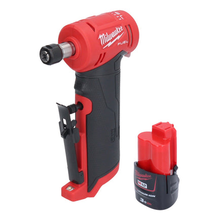 Milwaukee M12 FDGA-301 Amoladora recta angular 12 V 6 / 8 mm sin escobillas + 1x batería 3.0 Ah - sin cargador
