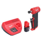 Amoladora recta Milwaukee M12 FDGA-301 angular 12 V 6/8 mm sin escobillas + 1x batería 3,0 Ah + cargador