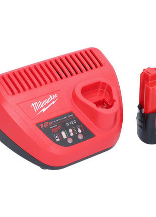 Amoladora recta Milwaukee M12 FDGA-301 angular 12 V 6/8 mm sin escobillas + 1x batería 3,0 Ah + cargador