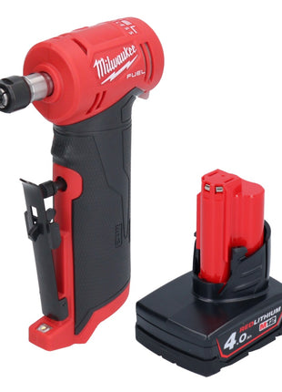 Milwaukee M12 FDGA-401 Geradschleifer abgewinkelt 12 V 6 / 8 mm Brushless + 1x Akku 4,0 Ah - ohne Ladegerät