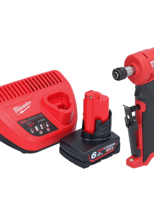 Amoladora recta Milwaukee M12 FDGA-601 angular 12 V 6/8 mm sin escobillas + 1x batería 6,0 Ah + cargador