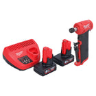 Amoladora recta Milwaukee M12 FDGA-602 angular 12 V 6/8 mm sin escobillas + 2x batería 6,0 Ah + cargador