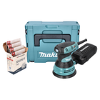 Makita BO 5031 J Exzenterschleifer Schleifmaschine 300 Watt 125 mm + Toolbrothers SPIDER Schleifset Netzschleifmittel + Makpac - Toolbrothers