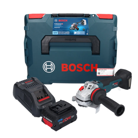 Amoladora angular a batería Bosch GWS 18V-10 SC 18 V 125 mm sin escobillas + 1x batería ProCORE 8,0 Ah + cargador + L-Boxx