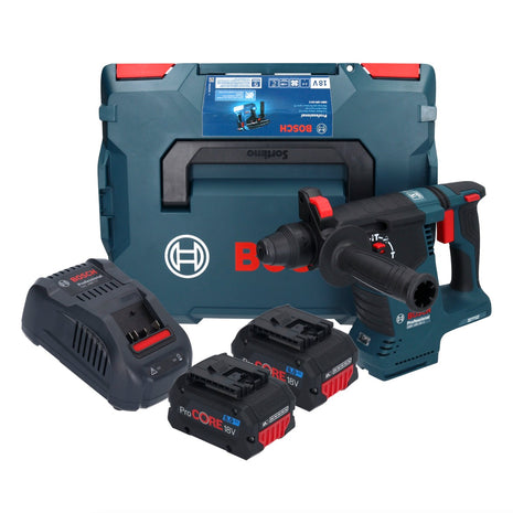 Bosch GBH 18V-24 C Martello rotativo professionale a batteria 18 V 2,4 J Brushless SDS plus + 2x batteria ricaricabile ProCORE 8,0 Ah + caricabatterie + L-BOXX