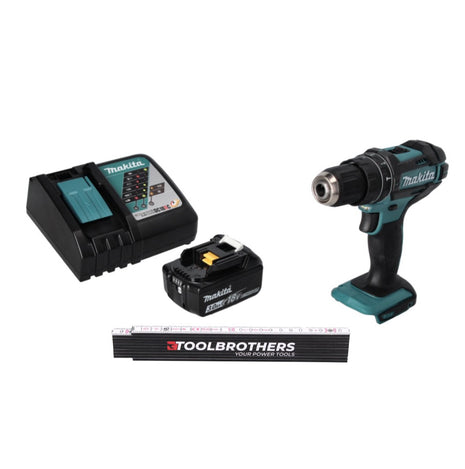 Toolbrothers folding rule + DHP 482 RF1 cordless impact drill 18 V 62 Nm + 1x rechargeable battery 3.0 Ah + charger