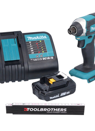 Metro plegable Toolbrothers + llave de impacto a batería DTD 152 SY1 18 V 165 Nm 1/4" + 1x batería 1,5 Ah + cargador