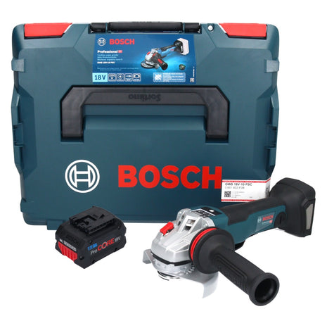 Bosch GWS 18V-10 PSC Professional Akku Winkelschleifer 18 V 125 mm Brushless + 1x ProCORE Akku 8,0 Ah + L-Boxx - ohne Ladegerät