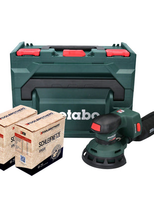 Metabo SXA 18 LTX 125 BL Ponceuse orbitale sans fil 18 V 125 mm (600146840) sans balais + 2x Set d'abrasifs filet Toolbrothers SPIDER + metaBOX - sans batterie, sans chargeur