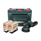 Lijadora excéntrica a batería Metabo SXA 18 LTX 125 BL 18 V 125 mm (600146840) sin escobillas + 2x juego de abrasivos de red Toolbrothers SPIDER + metaBOX - sin batería, sin cargador