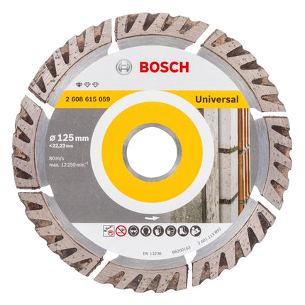 Bosch Estándar para disco de corte diamantado universal 125 x 22,23 mm 10 pzs. ( 2608615060 ) para hormigón, acero-hormigón, ladrillo, cal y arenisca