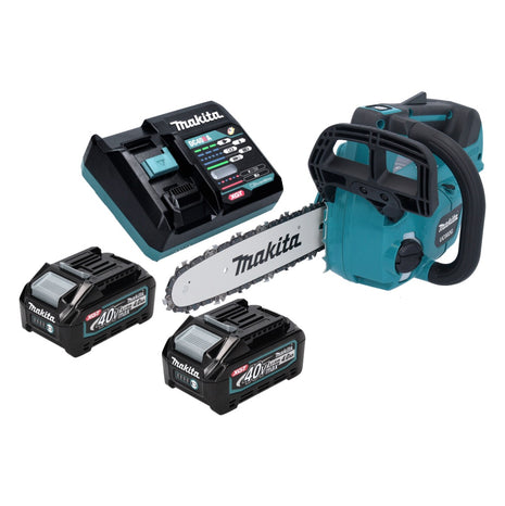 Motosierra a batería Makita UC 002 GM201 40 V máx. 25 cm 24,8 m/s sin escobillas + 2x baterías 4,0 Ah + cargador