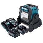 Foco de construcción LED con batería Makita ML003GA201 18 V / 40 V máx. 1100 lm + 2 baterías 2,0 Ah + cargador