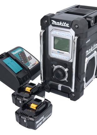 Makita DMR 108 RF batería radio 10,8 V - 18 V Bluetooth IP64 + 2x baterías 3,0 Ah + cargador