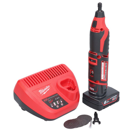 Herramienta rotativa a batería Milwaukee C12 RT-601 12 V + 1x batería 6,0 Ah + cargador