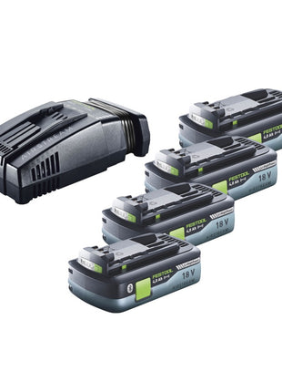 Festool Energie Set 4x BP 18 Li 4,0 Ah HPC-ASI Akkupack 18V 4,0 Ah HighPower ( 4x 205034 ) + SCA 16 Schnellladegerät 10,8 V - 18 V ( 576953 ) + Systainer - Toolbrothers