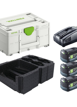 Festool Energie Set 3x BP 18 Li 5,0 ASI EU Akkupack 18 V 5,0 Ah ( 3x 577660 ) + SCA 16 Schnellladegerät 10,8 V - 18 V ( 576953 ) + Systainer - Toolbrothers