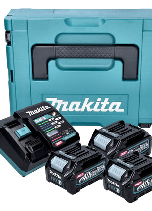 Kit source d'alimentation Makita 3x batterie BL 4025 40 V max. 2,5 Ah XGT + chargeur DC 40 RA + Makpac