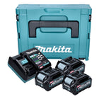 Kit de fuente de alimentación Makita 3x batería BL 4025 40 V máx. 2,5 Ah XGT + cargador DC 40 RA + Makpac