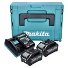 Makita Power Source Kit ( 191J97-1 ) 2x BL 4040 batterie rechargeable 40 V max. 4,0 Ah XGT+ DC 40 RA Chargeur + Makpac