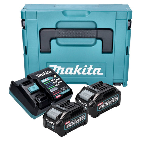 Kit de fuente de alimentación Makita (191J97-1) 2x batería BL 4040 40 V máx. 4,0 Ah XGT + cargador DC 40 RA + Makpac