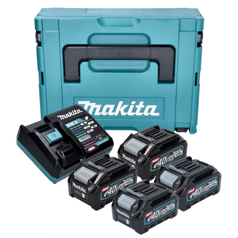 Kit de fuente de alimentación Makita 2x batería BL 4020 40 V máx. 2,0 Ah XGT + 2x batería BL 4040 40 V máx. 4,0 Ah XGT + cargador DC 40 RA + Makpac