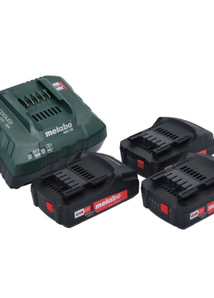 Metabo Basic Set 3x Li-Power Akkupack 18 V 2,0 Ah CAS Li-Ion Akku ( 3x 625596000 ) + ASC 55 Ladegerät AIR COOLED 12 - 36 V ( 627044000 ) - Toolbrothers