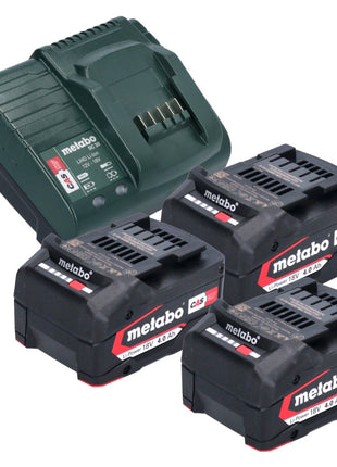 Metabo Basic Set 3x batería Li-Power 18 V 4,0 Ah + cargador Metabo SC 30 12 - 18 V