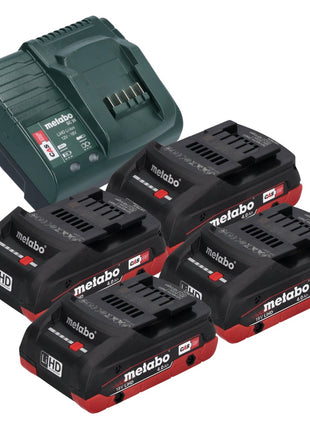 Metabo Basic Set 4x LiHD Akkupack 18 V 4,0 Ah ( 4x 625367000 ) + Metabo SC 30 Ladegerät 12 - 18 V ( 316067840 ) - Toolbrothers