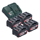 Metabo Basic Set 4x batería Li-Power 18 V 4,0 Ah + cargador Metabo SC 30 12 - 18 V