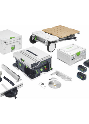 Festool CSC SYS 50 EBI-Set Scie circulaire sur table sans fil 36 V ( 2x 18 V ) ( 577379 ) 168 mm Brushless + support + 2x batterie 5,0 Ah + chargeur + Systainer