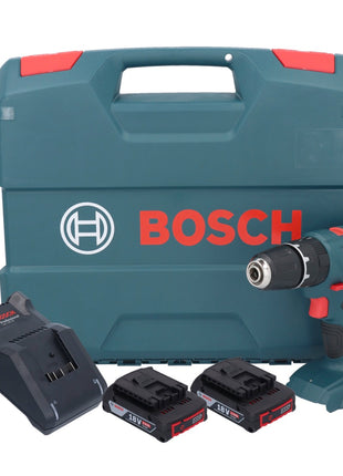 Taladro percutor inalámbrico Bosch GSB 18V-21 18 V 55 Nm + 2x baterías 2,0 Ah + cargador + maletín L