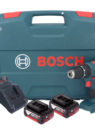 Perceuse à percussion sans fil Bosch GSB 18V-21 18 V 55 Nm + 2x batteries 4,0 Ah + chargeur + mallette en L